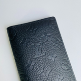 Designer LV Leather Men Long Wallet Black ( Made in Italy )
